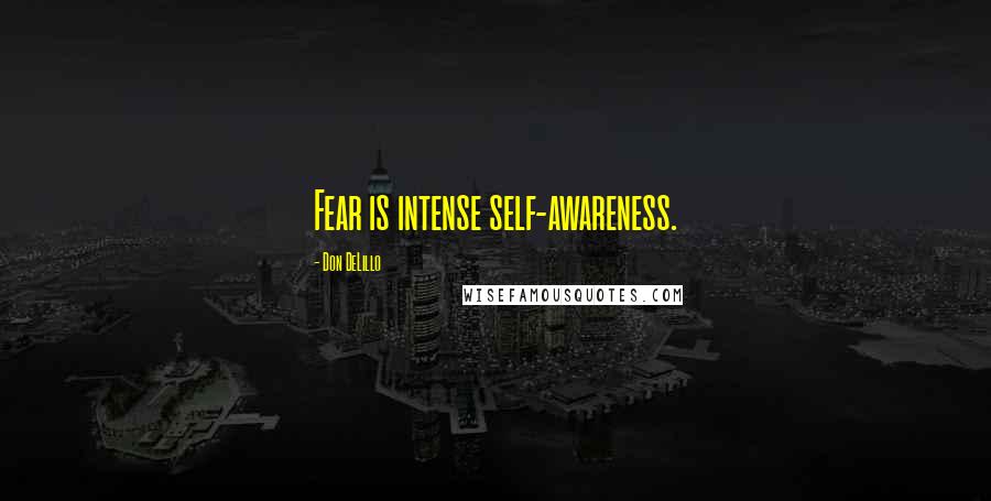 Don DeLillo Quotes: Fear is intense self-awareness.