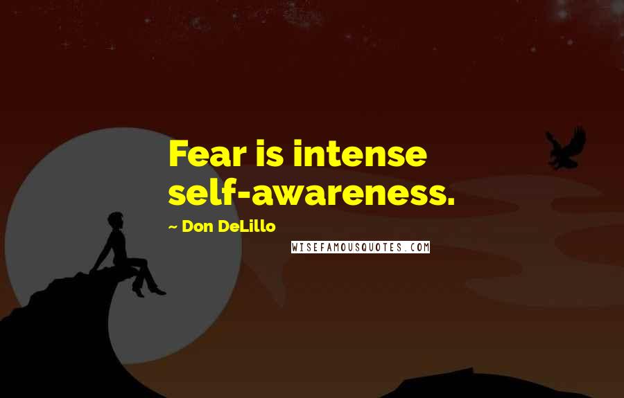 Don DeLillo Quotes: Fear is intense self-awareness.
