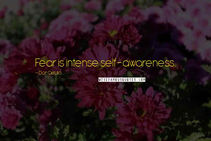 Don DeLillo Quotes: Fear is intense self-awareness.