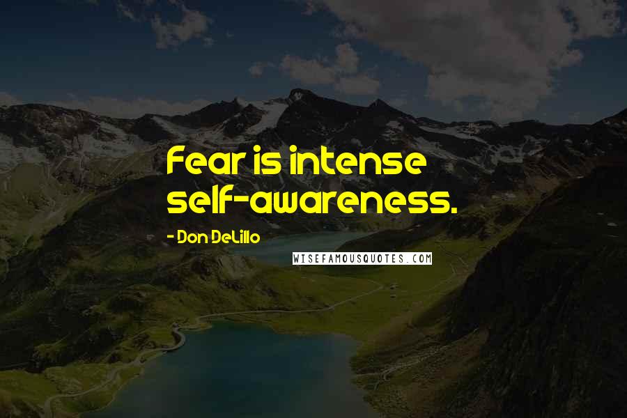 Don DeLillo Quotes: Fear is intense self-awareness.