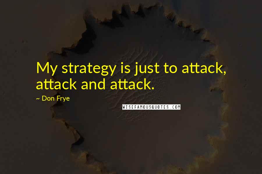 Don Frye Quotes: My strategy is just to attack, attack and attack.