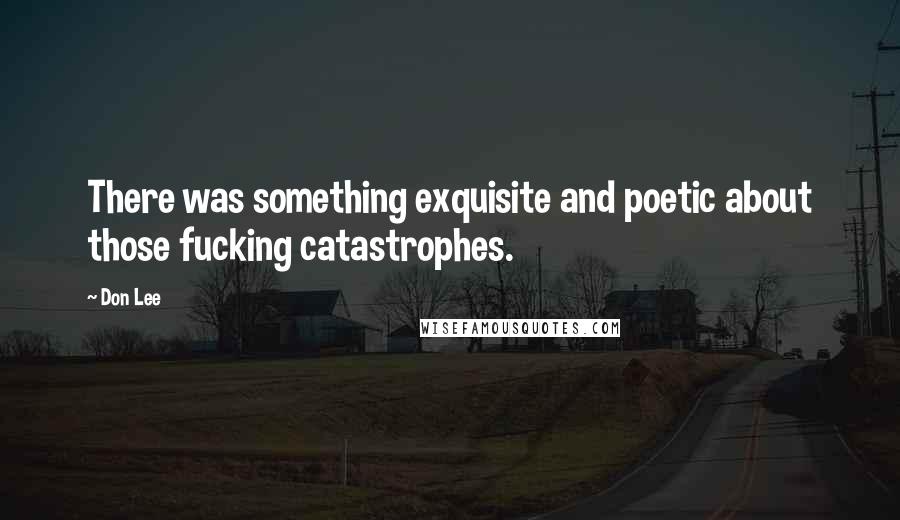 Don Lee Quotes: There was something exquisite and poetic about those fucking catastrophes.