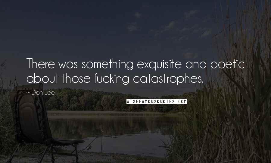 Don Lee Quotes: There was something exquisite and poetic about those fucking catastrophes.