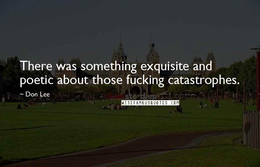 Don Lee Quotes: There was something exquisite and poetic about those fucking catastrophes.