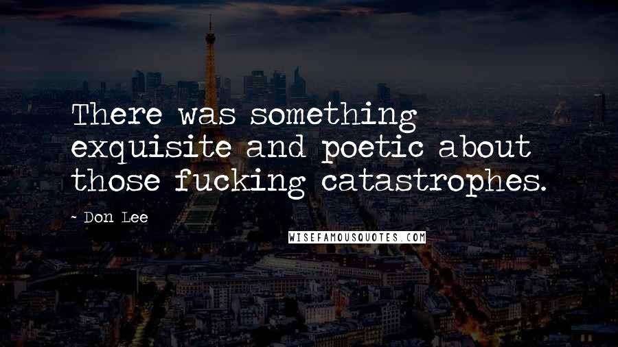 Don Lee Quotes: There was something exquisite and poetic about those fucking catastrophes.