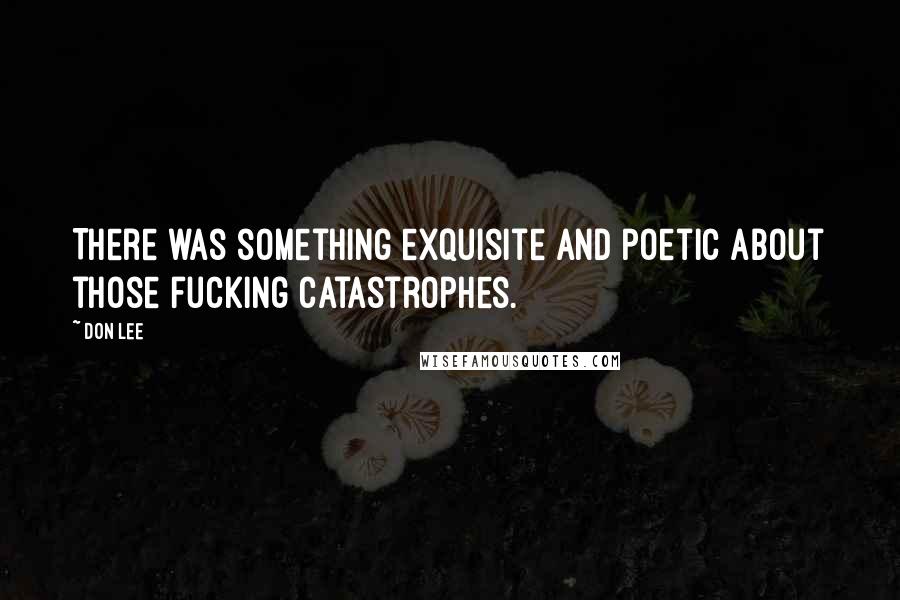 Don Lee Quotes: There was something exquisite and poetic about those fucking catastrophes.