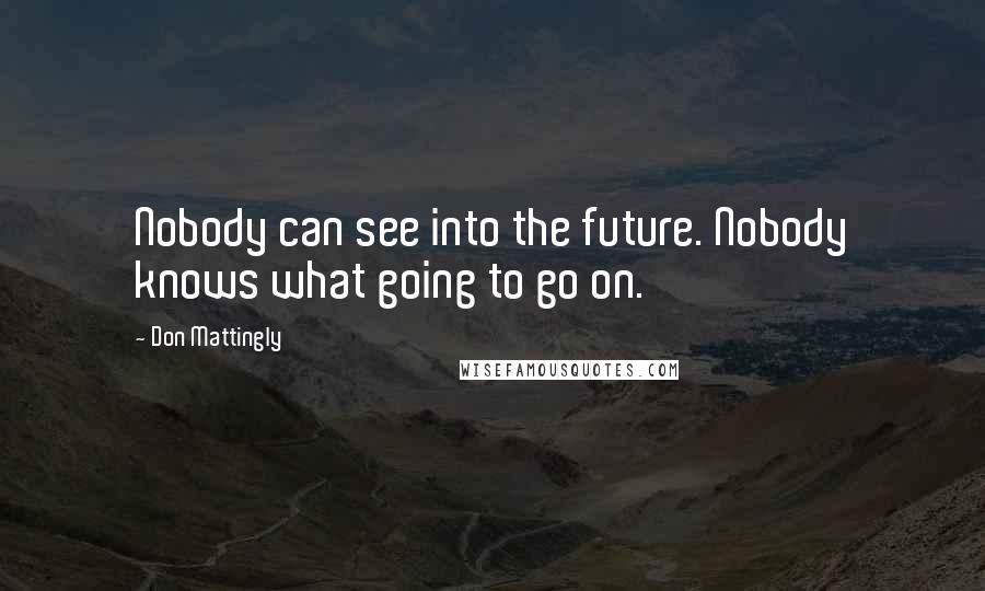 Don Mattingly Quotes: Nobody can see into the future. Nobody knows what going to go on.