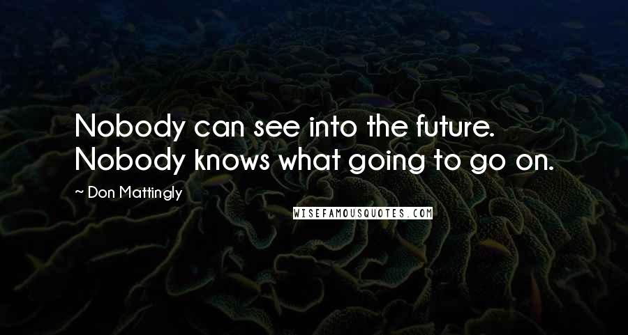 Don Mattingly Quotes: Nobody can see into the future. Nobody knows what going to go on.
