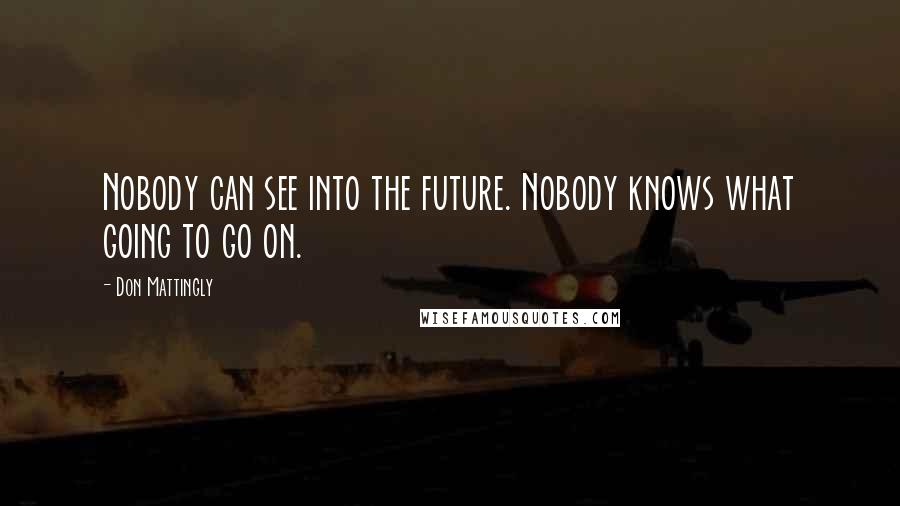 Don Mattingly Quotes: Nobody can see into the future. Nobody knows what going to go on.