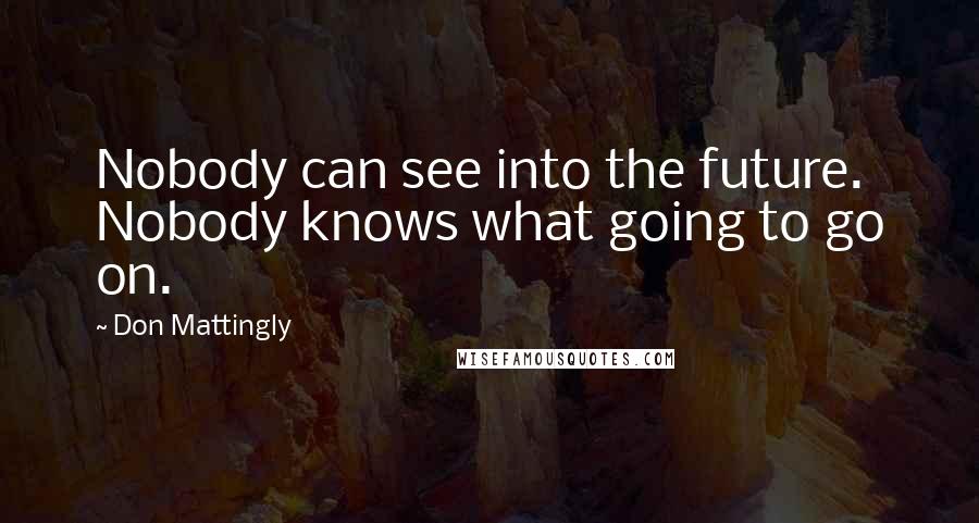 Don Mattingly Quotes: Nobody can see into the future. Nobody knows what going to go on.
