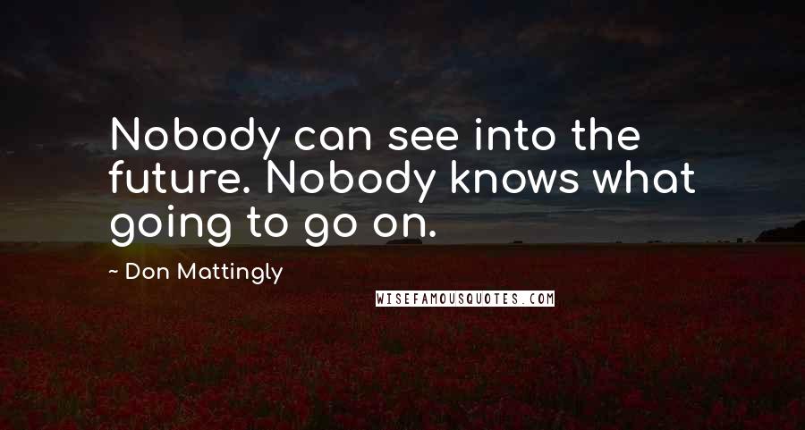 Don Mattingly Quotes: Nobody can see into the future. Nobody knows what going to go on.