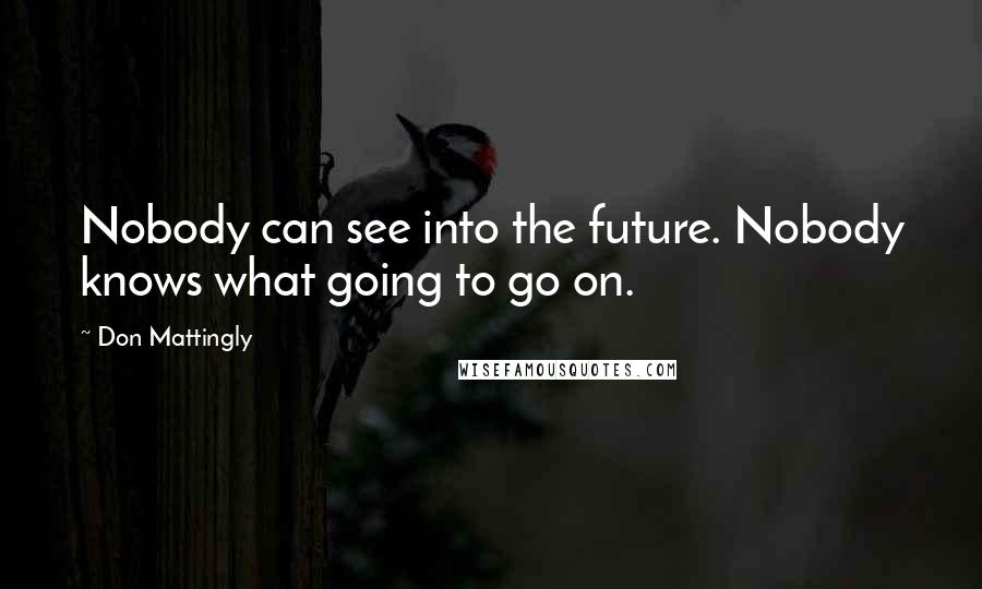 Don Mattingly Quotes: Nobody can see into the future. Nobody knows what going to go on.