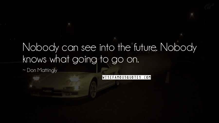 Don Mattingly Quotes: Nobody can see into the future. Nobody knows what going to go on.