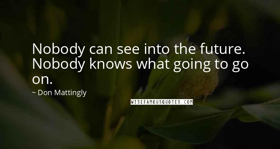 Don Mattingly Quotes: Nobody can see into the future. Nobody knows what going to go on.