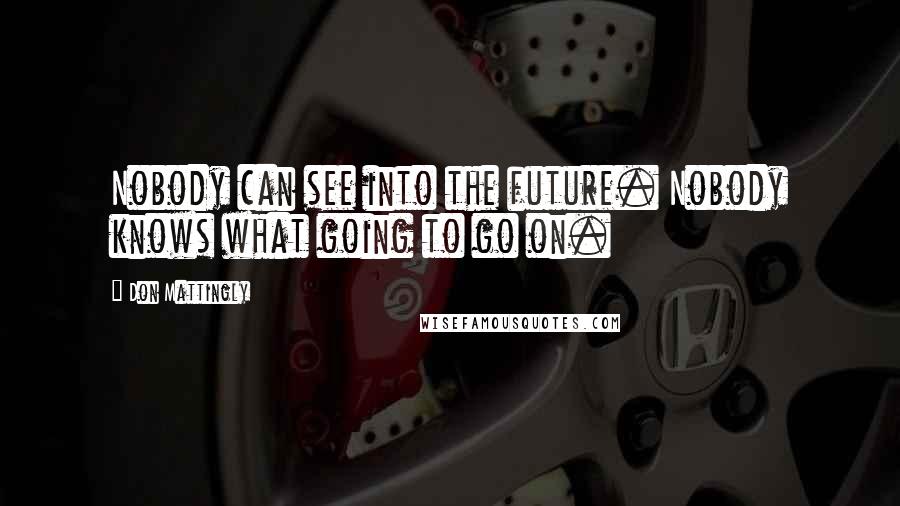Don Mattingly Quotes: Nobody can see into the future. Nobody knows what going to go on.