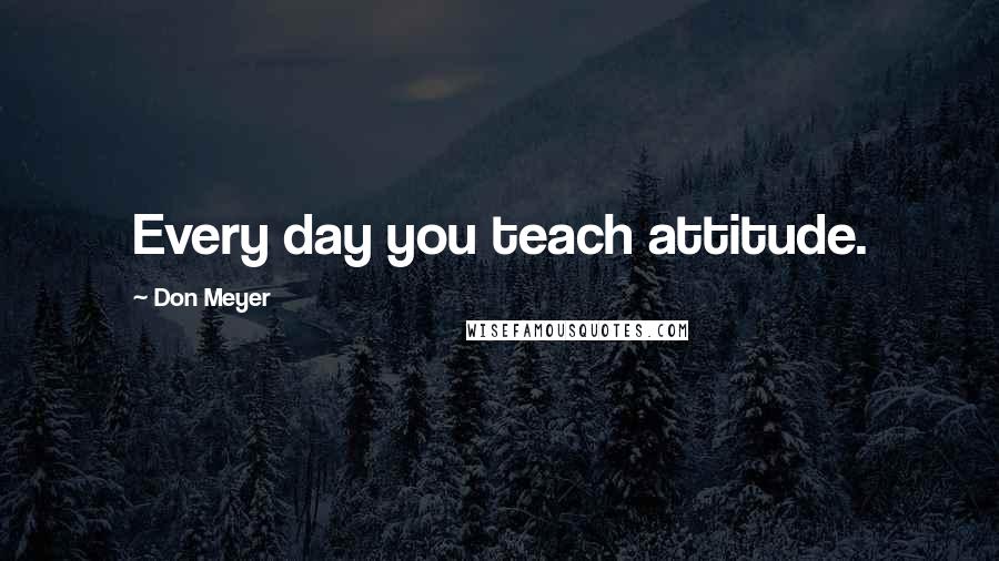 Don Meyer Quotes: Every day you teach attitude.