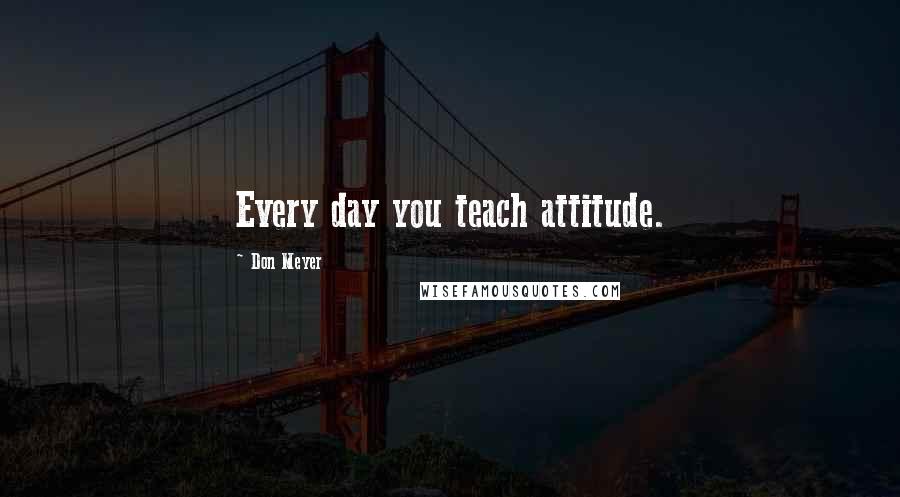 Don Meyer Quotes: Every day you teach attitude.