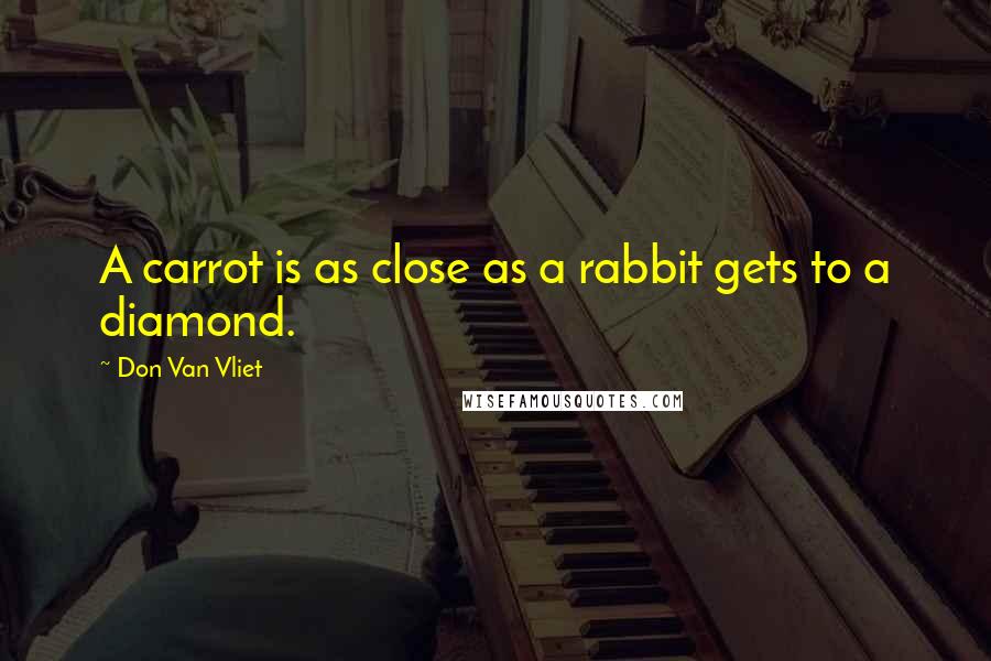 Don Van Vliet Quotes: A carrot is as close as a rabbit gets to a diamond.