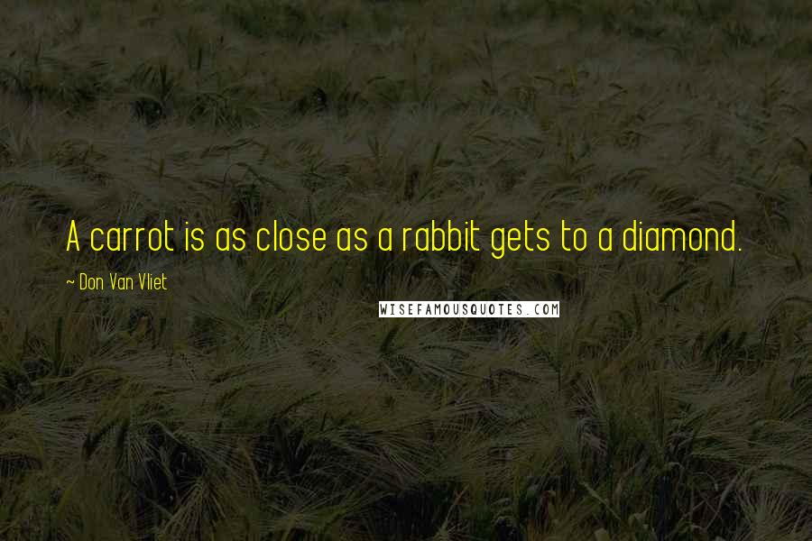 Don Van Vliet Quotes: A carrot is as close as a rabbit gets to a diamond.