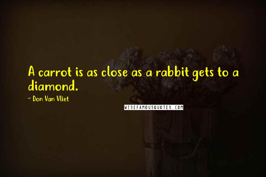 Don Van Vliet Quotes: A carrot is as close as a rabbit gets to a diamond.