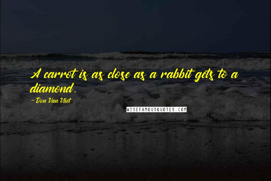 Don Van Vliet Quotes: A carrot is as close as a rabbit gets to a diamond.