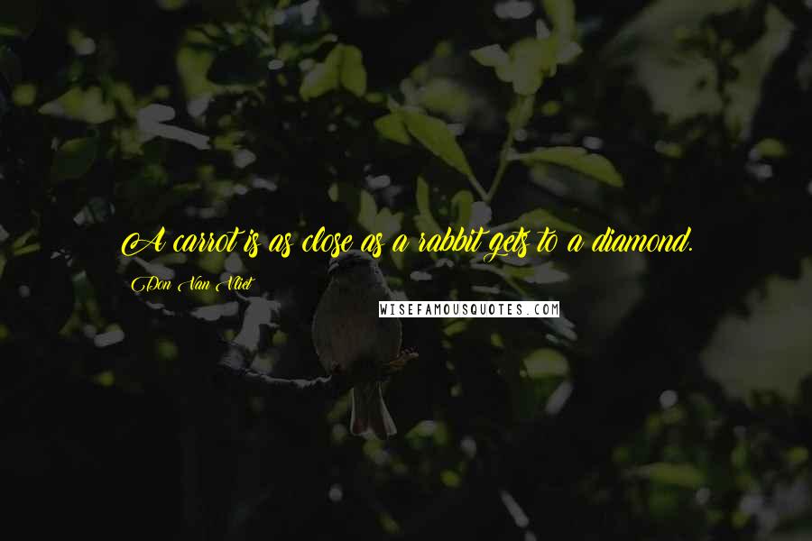 Don Van Vliet Quotes: A carrot is as close as a rabbit gets to a diamond.