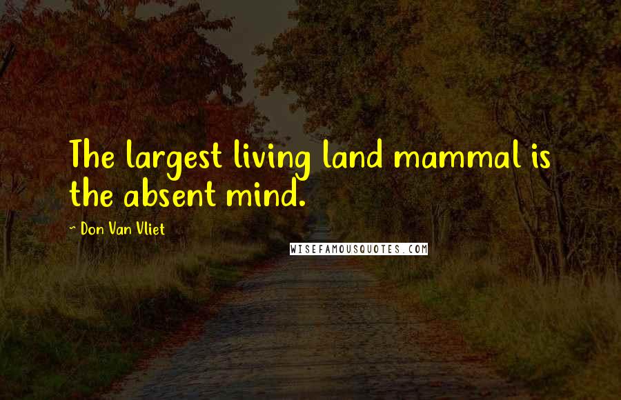 Don Van Vliet Quotes: The largest living land mammal is the absent mind.