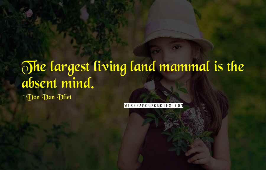 Don Van Vliet Quotes: The largest living land mammal is the absent mind.