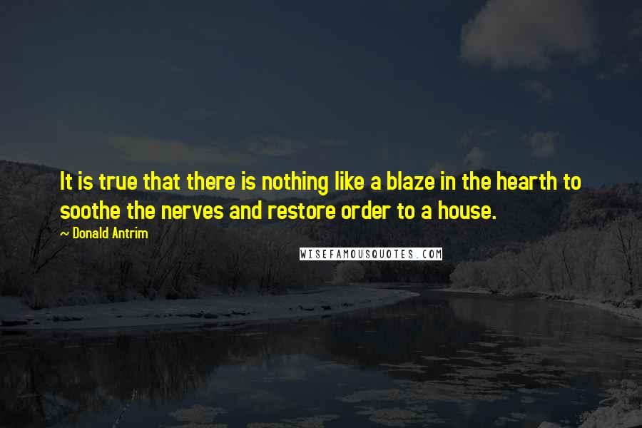 Donald Antrim Quotes: It is true that there is nothing like a blaze in the hearth to soothe the nerves and restore order to a house.