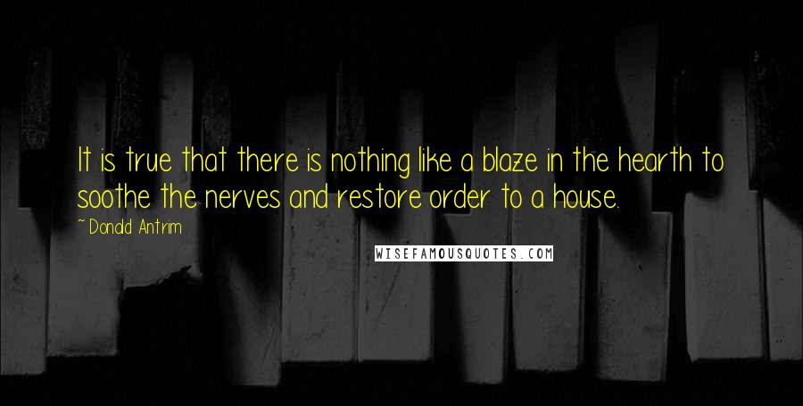 Donald Antrim Quotes: It is true that there is nothing like a blaze in the hearth to soothe the nerves and restore order to a house.