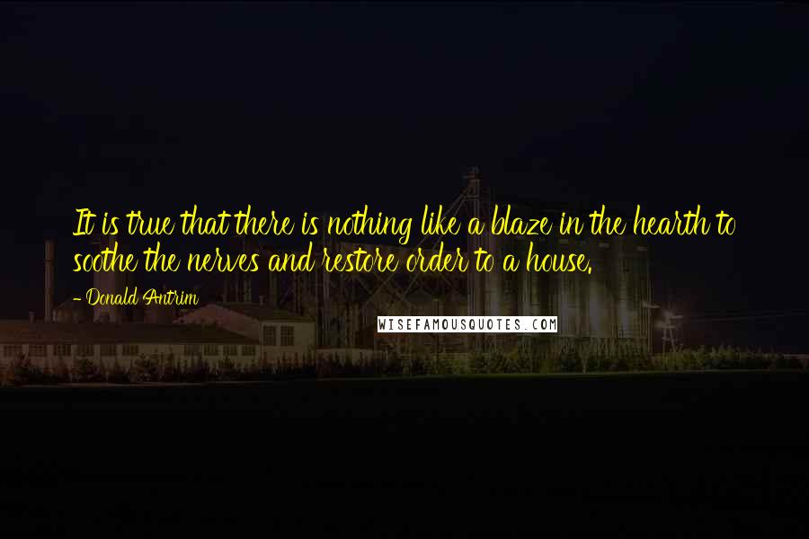 Donald Antrim Quotes: It is true that there is nothing like a blaze in the hearth to soothe the nerves and restore order to a house.