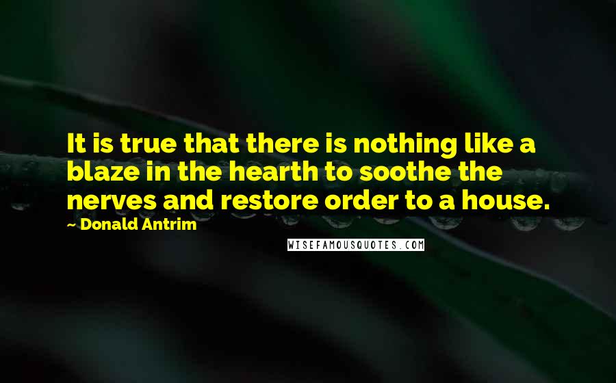 Donald Antrim Quotes: It is true that there is nothing like a blaze in the hearth to soothe the nerves and restore order to a house.