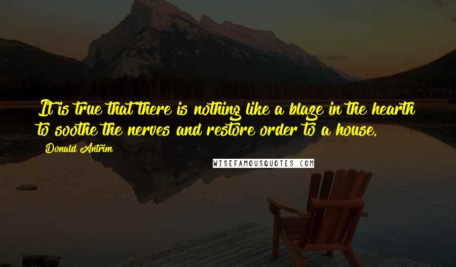 Donald Antrim Quotes: It is true that there is nothing like a blaze in the hearth to soothe the nerves and restore order to a house.