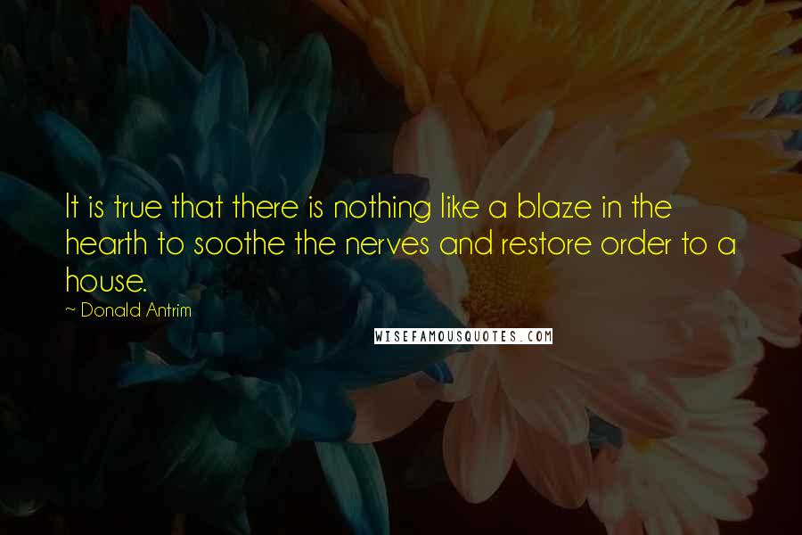 Donald Antrim Quotes: It is true that there is nothing like a blaze in the hearth to soothe the nerves and restore order to a house.