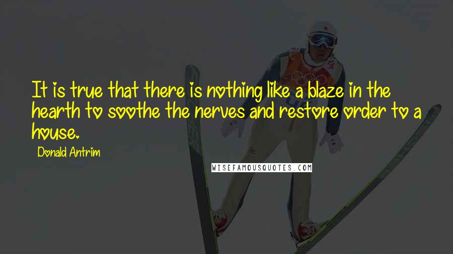 Donald Antrim Quotes: It is true that there is nothing like a blaze in the hearth to soothe the nerves and restore order to a house.