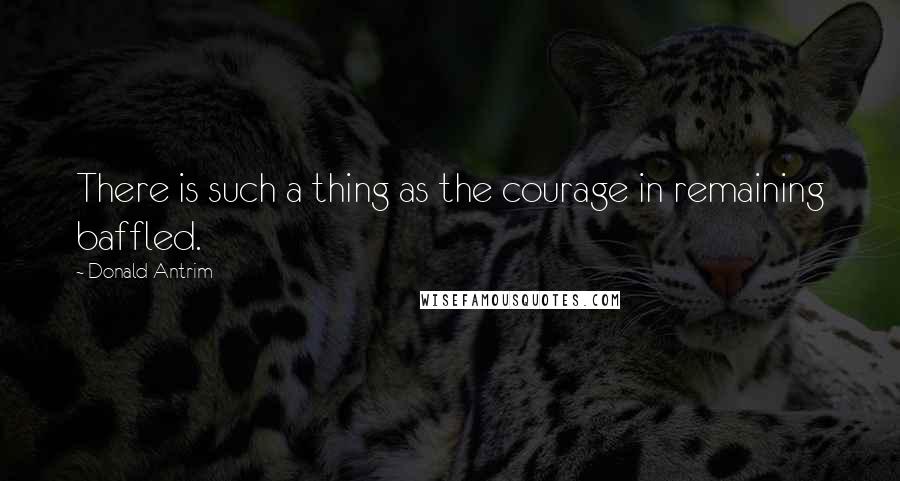 Donald Antrim Quotes: There is such a thing as the courage in remaining baffled.