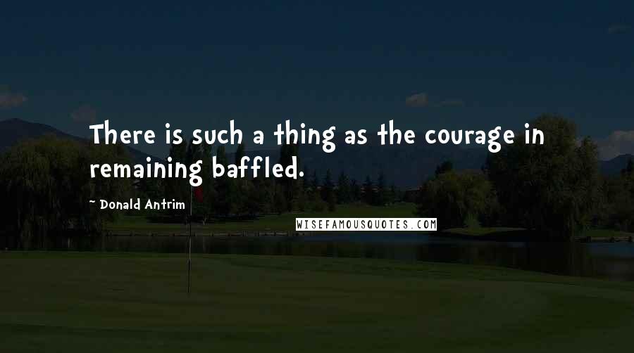 Donald Antrim Quotes: There is such a thing as the courage in remaining baffled.