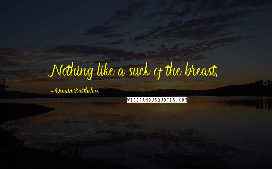 Donald Barthelme Quotes: Nothing like a suck of the breast.