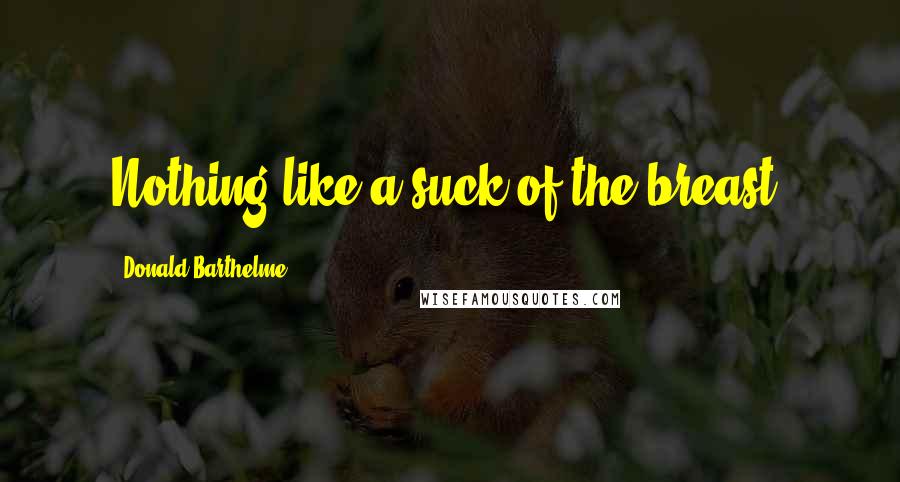 Donald Barthelme Quotes: Nothing like a suck of the breast.