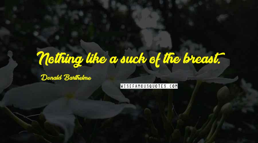 Donald Barthelme Quotes: Nothing like a suck of the breast.