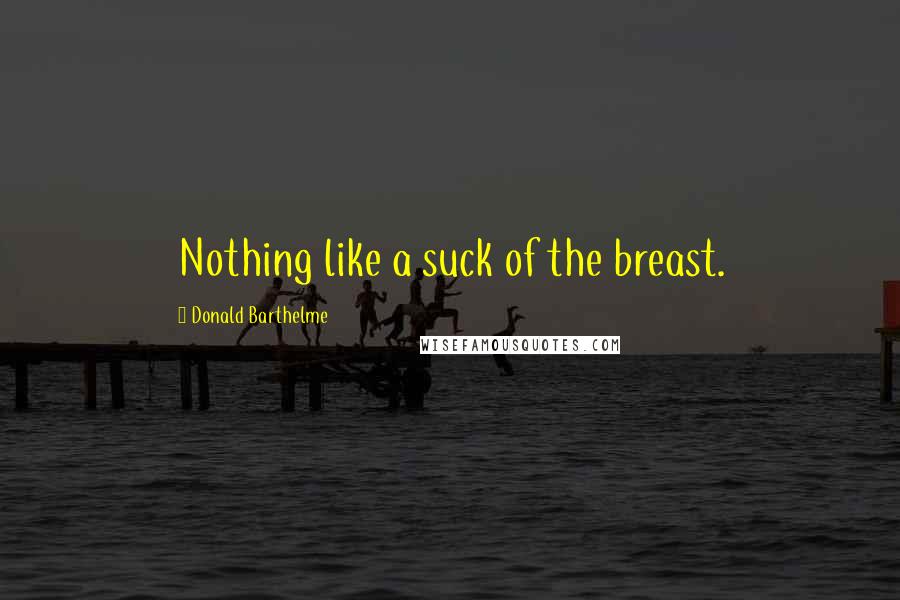 Donald Barthelme Quotes: Nothing like a suck of the breast.