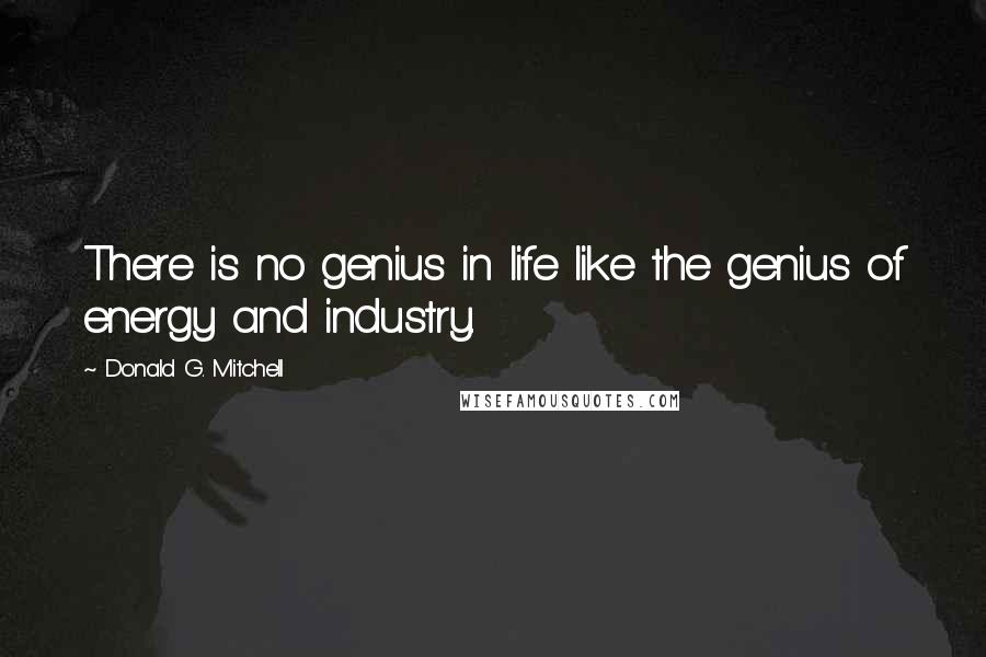 Donald G. Mitchell Quotes: There is no genius in life like the genius of energy and industry.