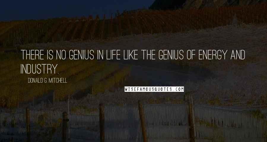 Donald G. Mitchell Quotes: There is no genius in life like the genius of energy and industry.