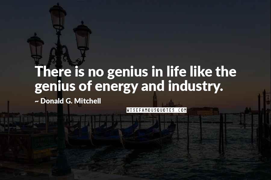 Donald G. Mitchell Quotes: There is no genius in life like the genius of energy and industry.