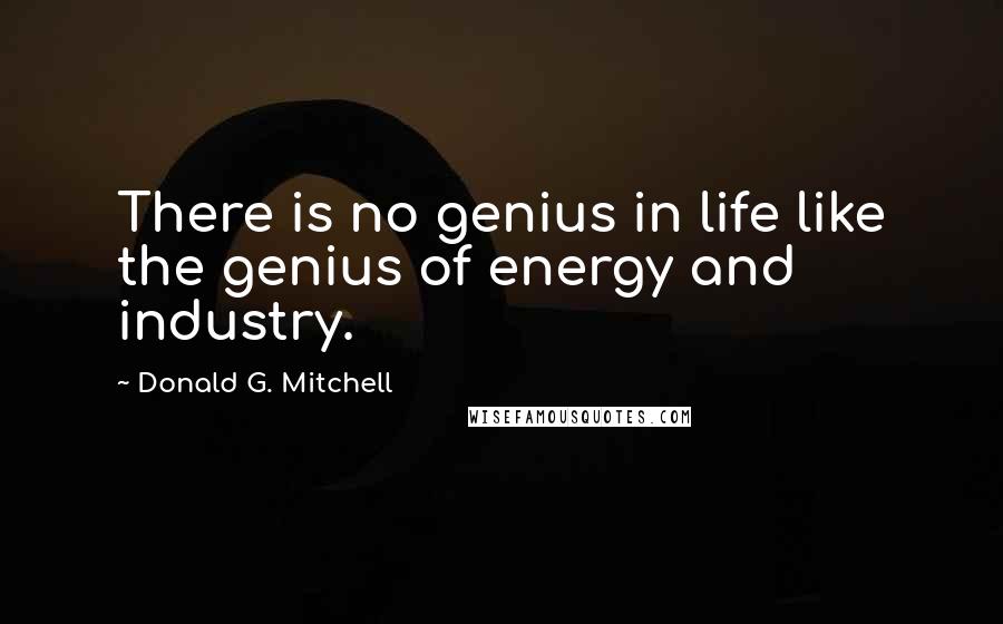 Donald G. Mitchell Quotes: There is no genius in life like the genius of energy and industry.