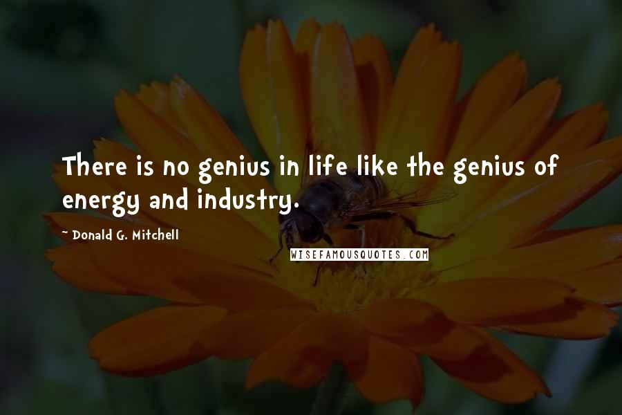 Donald G. Mitchell Quotes: There is no genius in life like the genius of energy and industry.