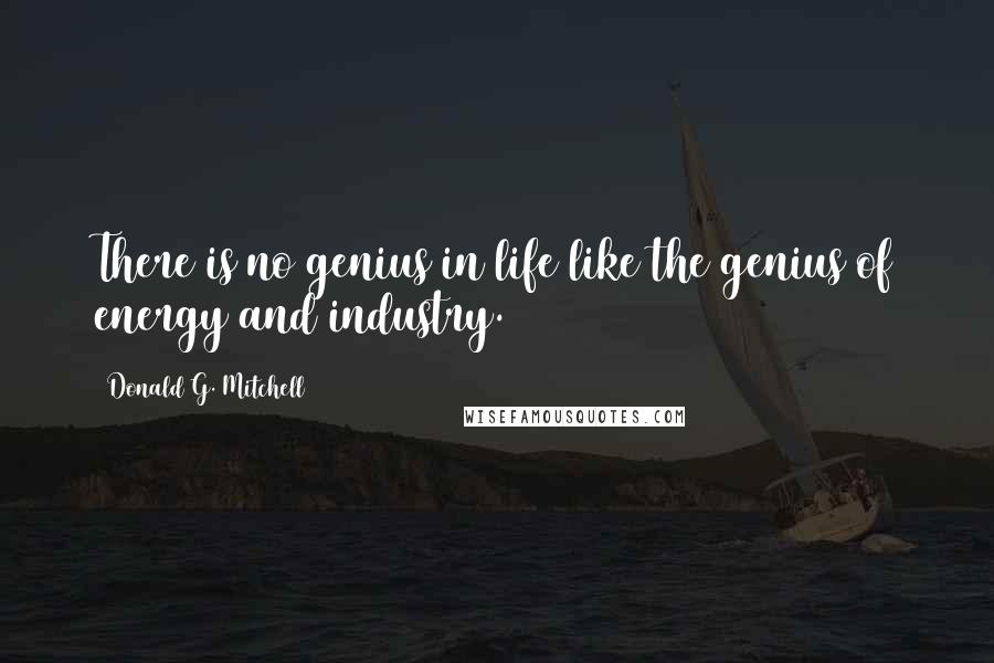 Donald G. Mitchell Quotes: There is no genius in life like the genius of energy and industry.