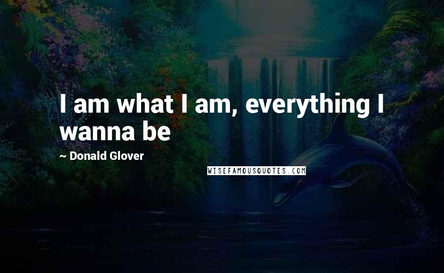 Donald Glover Quotes: I am what I am, everything I wanna be