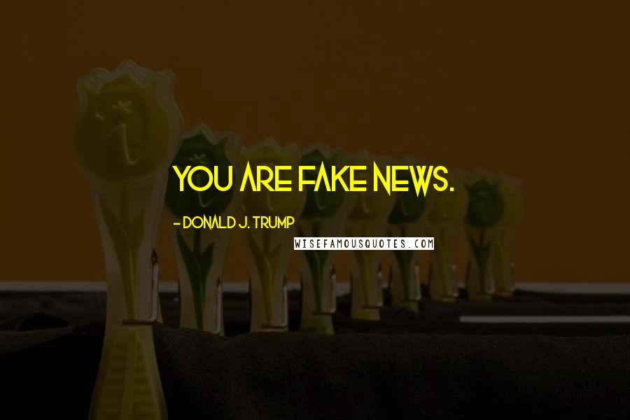 Donald J. Trump Quotes: You are fake news.