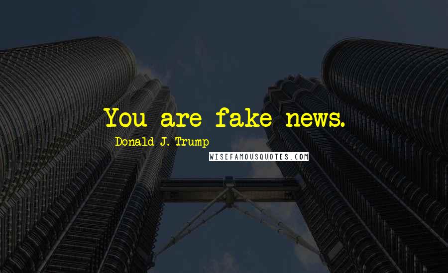 Donald J. Trump Quotes: You are fake news.